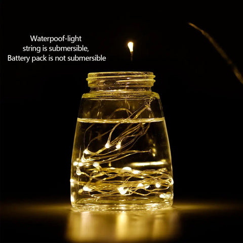 12 Pack 20 Micro LED Fairy String Lights On Slim Silver Copper Wire 3.3 Ft Each With Batteries Included inside a mason jar