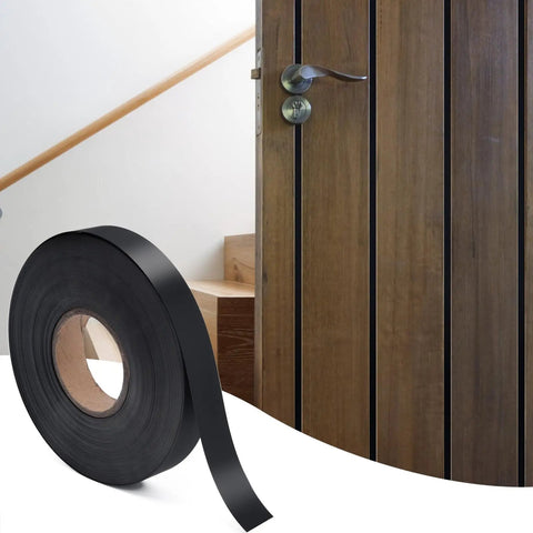 Black Slatwall Inserts Dope Wall Plate Gap Filler For Modern Room Makeover Embedded Vinyl Panels, flexible trim roll next to wooden door installation.