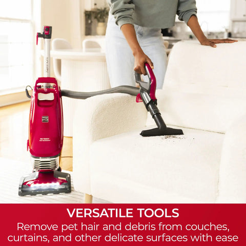 Hassle Free Bagged Upright Vacuum With No Touch Auto Dump And Smooth Lift Up Pod For Stairs cleaning pet hair from couch