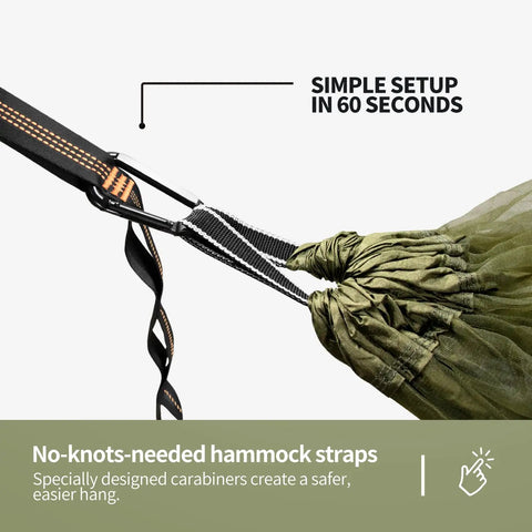 Lightweight One Person Hammock With Mosquito Net Easy Setup Portable Camping Hammock For Hiking Backpacking Travel Festivals