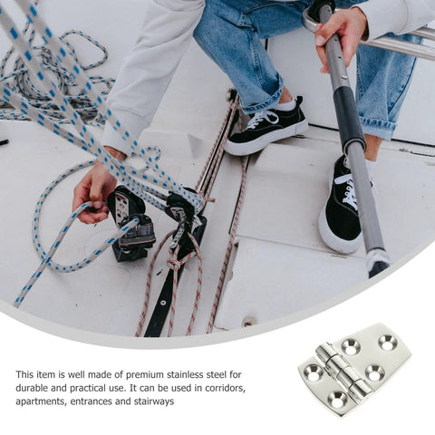 Heavy Duty 316 Stainless Steel Mirror Polished Yacht RV Door Hinges Two Pack Thickened Butt Cabinet Hinges For Marine Deck