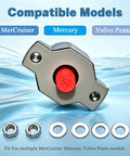 Top Shelf 50 Amp Push Button Circuit Breaker Badass Heavy Duty Build For Marine Motors High Heat Resistive Oem Drop In Swap with mounting hardware.