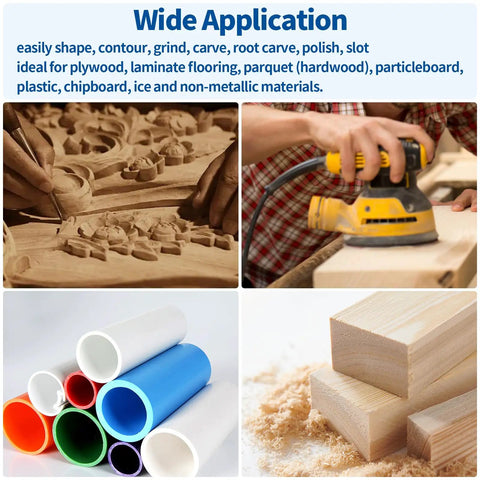15 Piece Pro Grade Wood Carving Kit For Angle Grinders 4 Inch To 4.5 Inch Includes Flat Curved Inclined And Parallel Carving Discs application