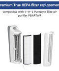 Components of 2-In-1 True HEPA Replacement Filter For Pure Enrichment PureZone Elite 4-In-1 Tower Air Purifier PEAIRTWR, 1 Pack