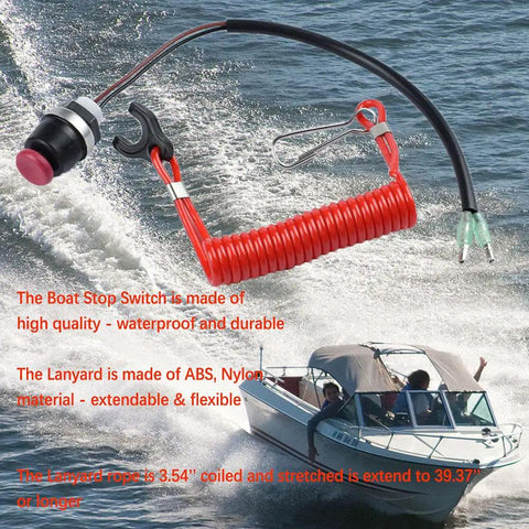 Beefed-Up Kill Switch Lanyard For Outboard Engines And Boats Waterproof Safety Stop Switch To Cut Power In Emergencies Replacement Ignition Kill Switch Cable Ideal Boat Safety Accessory