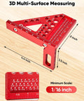 3D Multi Angle Measuring Square Ruler For Woodworking And Construction Pro Grade Aluminum Carpenter Square with laser scales