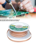 Person using Pro Grade Alloy Copper Desoldering Wick Solder Removal Braid 1.5M Length No Maintenance Low Deposit High Efficiency on PCB