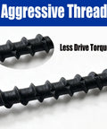 220 Pack One Quarter X 6 Phillips Drywall Screws For Sheetrock Wood Framing showing aggressive threads for secure grip.