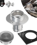 Billet Aluminum Remote Fuel Tank Filler Neck Kit With Gas Cap And Weld On Steel Bracket Fits 2 Inch Filler Hose displayed
