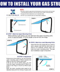 How to install 2 Pack Black Gas Spring Lift Supports And Struts For Rv Car Truck Window Cabinet Door Covers 4 Inch guide.