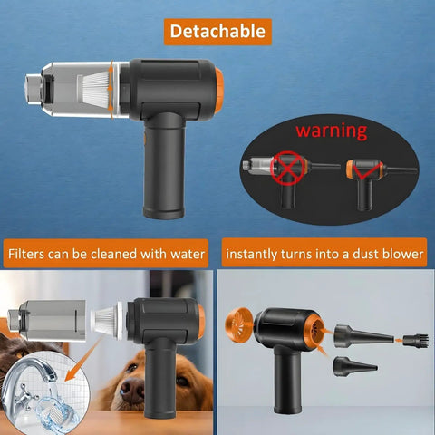 Air Duster And Mini Vacuum Cleaner For Keyboard Cleaning Cordless Canned Air Blower Portable PC Dust Eraser 110000 RPM Powerhouse 3 In 1 Multifunction Gadget For Laptops Desktops And Travel.