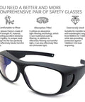 Carlany CO2 laser eye protection glasses, black frame safety goggles for 9000-11000 nm wavelengths