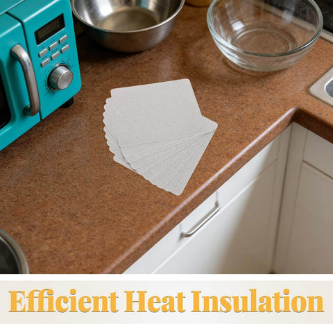Mica Insulation Sheet 10 Pack For Microwave And Oven Repair Heat Resistant Fireproof Dielectric Board on kitchen counter