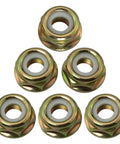 Six Pack M10x1.25 Left Hand Thread Collar Nuts For Universal Pivotrim String Trimmer Gear Head And Brush Cutter Nylon Insert Self Locking Nuts