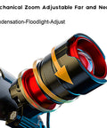 Beast Mode 90000 Lumen Rechargeable Headlamp With Zoomable Beam IPX54 showing mechanical zoom adjustment feature.