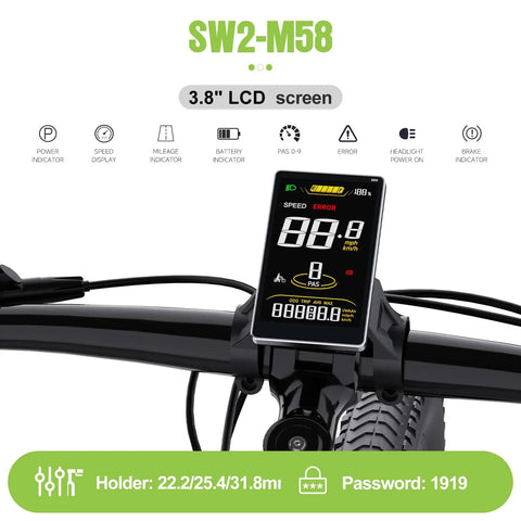 G0900 48V 750W Rear Hub Ebike Conversion Kit For 27.5 Inch Mountain Bikes With SW2M58 Display And PAS Sensor, Fits 135-142mm Dropouts, V-Brake Or Disc Compatible, Brushless Geared Motor, Programmable Controller For Smooth Power