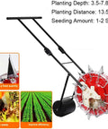 Precision Garden Seeder Hand Push Spreader Manual Planter For Rows 8 Hole Seeding Machine with iron build and depth settings