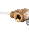 Camco 10423 1/2 in T&P relief valve with 4 in epoxy-coated probe, brown brass body