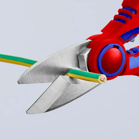 Electricians Shears With Fine Serrated Blades And Integrated Cable Cutter cutting wire, fiberglass-reinforced multi-component grips