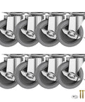 Heavy Duty 3 Inch Caster Wheels Set Of 4 With Brakes And Locking Plate Swivel Casters Rubber Tread For Furniture Cart And Workbench