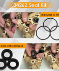 Close-up of Beefed Up Seal Kit For 66DX And 6DX Pressure Washer Pumps Ready To Install with seals and rings in hands.