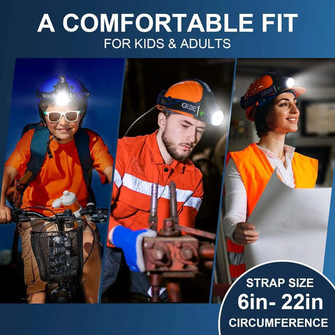 Ultra Bright 8000 Lumens Headlamp with Rechargeable Micro USB, Waterproof LED Work Light for adults in use by child and workers