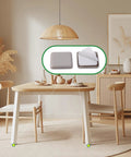 Premium Square Furniture Sliders For Chairs And Tables 16 Pack Heavy Duty Glide Pads on a wooden dining table in a modern setting.