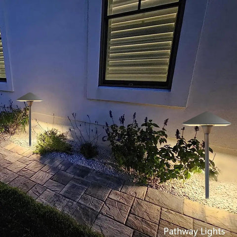 Low Voltage Pathway Lights Kit For Outdoor Spaces Cast Aluminum Landscape Fixture With Replaceable G4 LED Bulbs Black Finish 2 Pack
