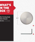 Pismo Dummy Door Knob For Interior Doors Single Sided Push Pull Handle For Closets French Doors And Pantries Satin Nickel Non Turning Interior Knob With Microban Protection Contemporary Look And Easy Modern Upgrade, 2 5/8-inch, with allen wrench