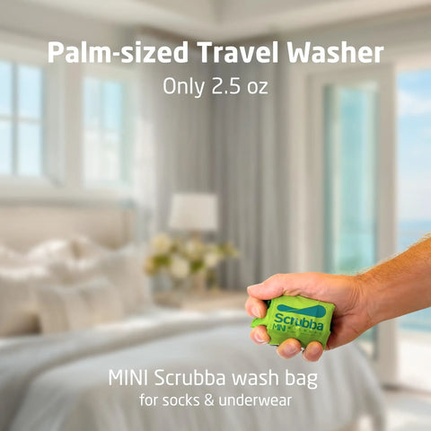 Pocket Friendly Travel Laundry Sack With A Built In Washboard Surface For Quickly Scrubbing Down Socks And Undies While Backpacking Or Hitting The Road Without Lugging Heavy Machines Or Clunky Gear, compact 2.5 oz wash bag