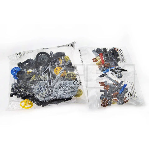 Technic Gears And Axles Pack Compatible With Technic Sets Random Colors 100 Plus Pieces for Car Building in sealed plastic bags.