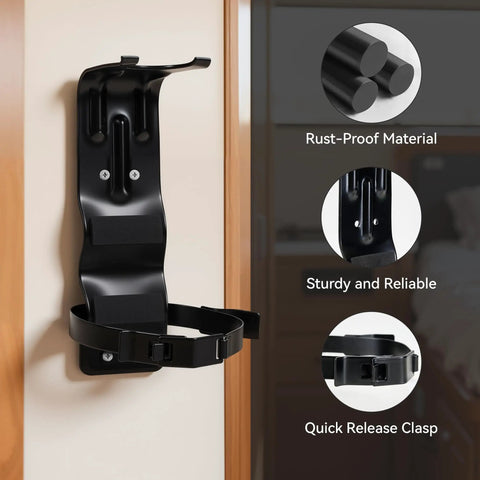 5 Pack Fire Extinguisher Mount Brackets 5 Lb Metal Strap Holder on wall with quick release clasp and rust-proof material