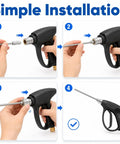 High Pressure Washer Nozzle Kit With Stainless Steel Flush Wand Extension Tips Quick Connect installation guide