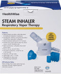 Box of All In One Steam Inhaler And Facial Steamer For Respiratory Relief with accessories shown, blue mask included