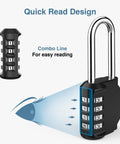 Two Pack 2.6 Inch Long Shackle 4 Digit Outdoor Waterproof Padlock For Hasps Lockers Fences Gates Toolboxes Cases And Cabinets Built Tough As Nails From Zinc Alloy And Steel highlighting combo line