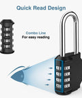 Quick read design of 4 Pack 2.6 Inch Shackle 4 Digit Outdoor Waterproof Padlocks for Hasps Lockers Fences Gates Toolboxes and Cabinets Heavy Duty Zinc Alloy Security Locks.
