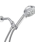 High Pressure Chrome Shower Head With Handheld Sprayer, 8 Spray Settings, No Fuss Durable Multi Function Rainfall Massage Spray