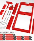DNA Motoring red 6-ton H-frame hydraulic shop press with mounting plates
