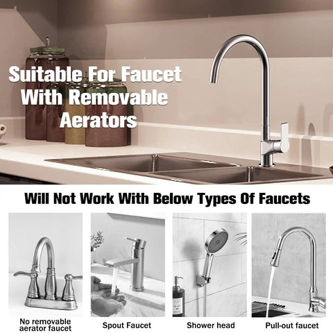 Faucet types compatible with Brass Quick Connector For Sink Faucet To Garden Hose Adapter Snap Coupling With 360 Degree Rotation
