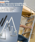 Attic Ladder Hinge Arms With Springs Replacement Kit For Werner Mk5 WU2210 W2208 W2210 Ladders After 2010 Easy Install