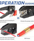 Instruction guide for using Pro Grade 500 Pcs U Shape Copper Crimp Terminal Connectors Kit Non Insulated Wire Spade Butt Assortment.