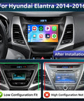Hyundai Elantra 2014 2015 2016 Android Car Stereo 9 Inch Touchscreen With Wireless CarPlay And Android Auto GPS Navigation