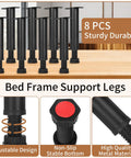 Adjustable Height Metal Furniture Legs Heavy Duty Replacement Feet For Beds Sofas Tables Sets Perfect Clearance eight pack on a wooden surface.