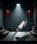 Heavy Duty Pneumatic Air Chisel And Industrial Hammer Tool Rips Clean Through Weld Slag concrete breakup on workshop table.