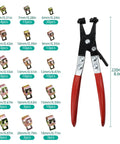 Top Notch 137 Piece Spring Hose Clamps Assortment Kit With Heavy Duty Pliers Covers 7 To 22mm Sizes, clamp set and red-handled pliers