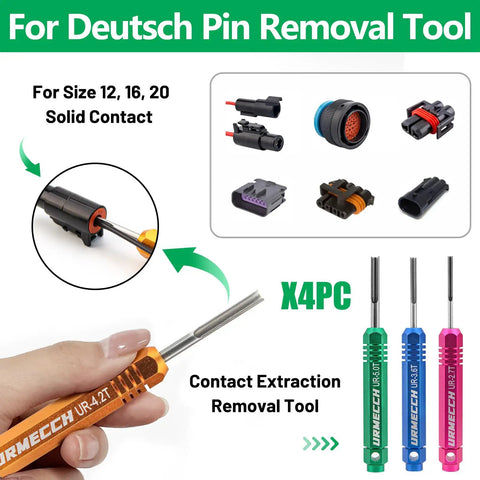 Deutsch Connector Terminal Removal Tool Set For DT DTM DTP DTHD HD Series Depinning Kit with magnetic screwdrivers