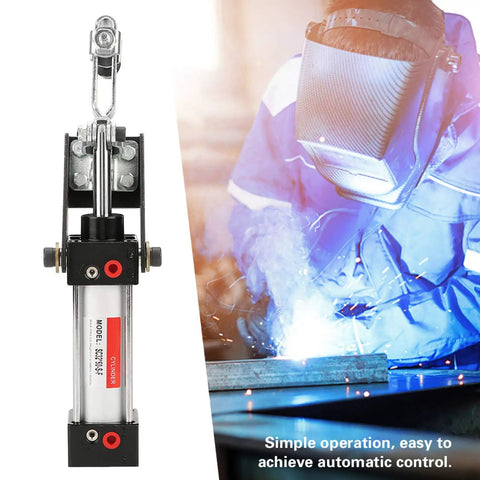 300mm Pneumatic Hold Down Clamp For Welding And Fixtures Heavy Duty Cylinder Clamp with welder in background