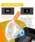 All In One Portable Fan With Five Speed Settings And 8000mAh Battery charging indicator and control buttons display