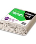 Heavy Duty Canvas Drop Cloth 4x12 Ft Cotton Duck Tarp For Painting And DIY Projects folded with label on packaging