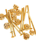 Copper Nut And Bolt Set For Teapot Lid Replacement And Repair 10 Pack Precision Screws And Nuts Kit For Furniture Repair And Household Use Durable Copper Build For Corrosion Resistance And Stable Attachment, gold bolts and nuts on white background